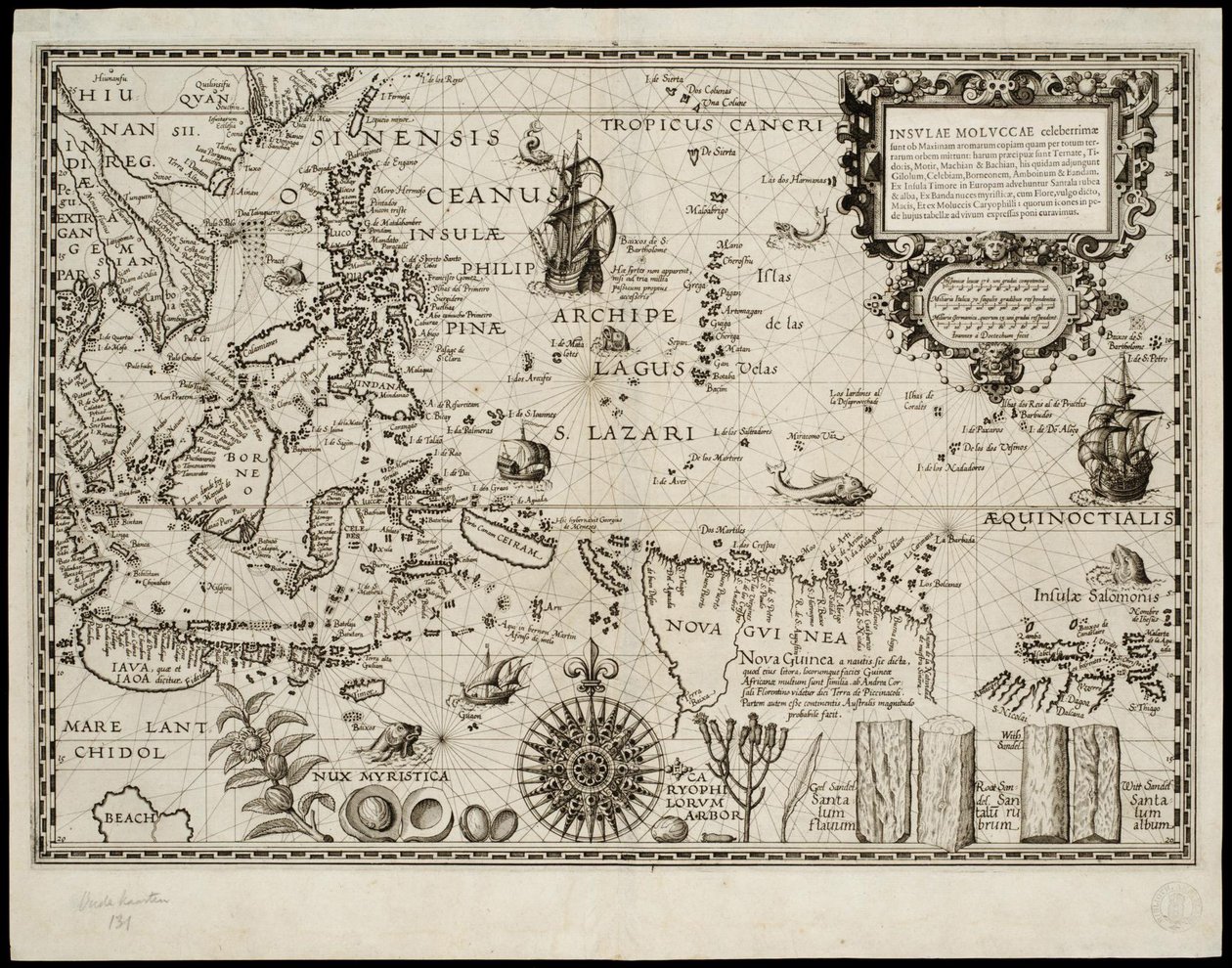 Insulae Moluccae celeberrimae sunt ob maximam aromatum copiam quam per totum terrarum orbem mittunt von Petrus Plancius