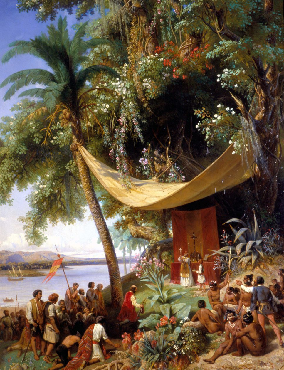Freiluft-Evangelisationsmesse in Amerika - Gemälde von Pharamond von Pharamond Blanchard