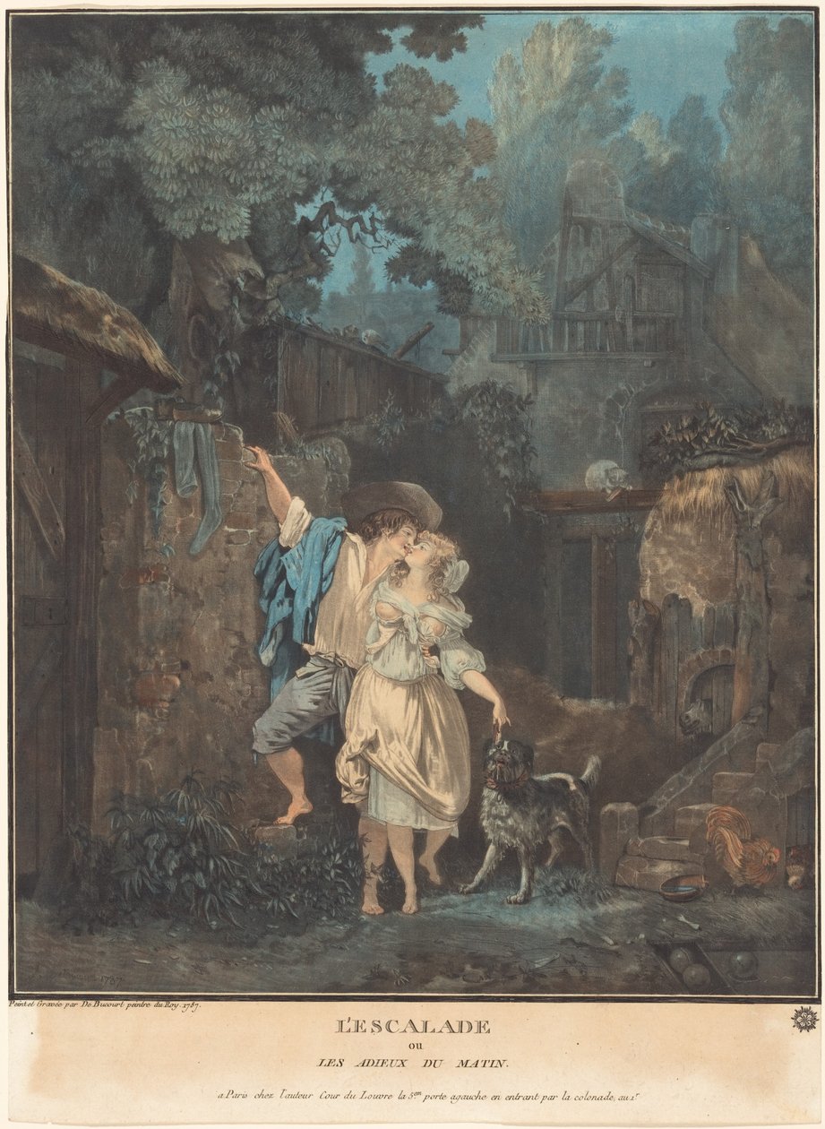 Das Erklettern oder der Abschied am Morgen von Philibert-Louis Debucourt