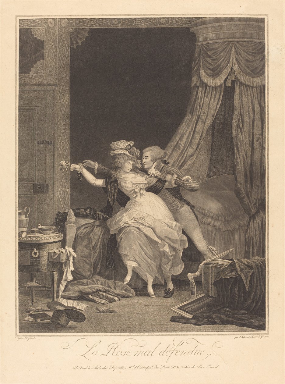Die schlecht verteidigte Rose von Philibert Louis Debucourt