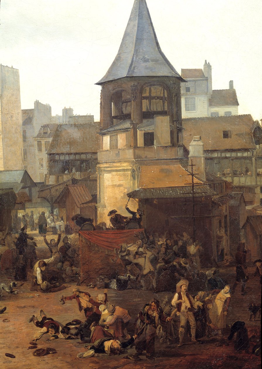 Feierlichkeiten der Stadt Paris an den Hallen am 21.01.1782 anlässlich der Geburt des Dauphin Louis Joseph von Frankreich (Detail) von Philibert Louis Debucourt