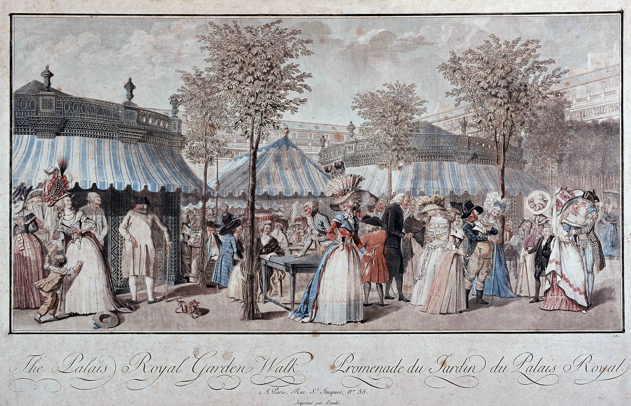 Spaziergang durch den Garten des Königspalastes - von Debucourt von Philibert Louis Debucourt