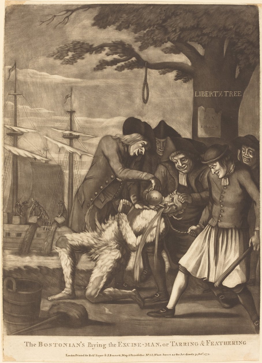Die Bostoner zahlen den Steuermann oder Teeren & Federn von Philip Dawe