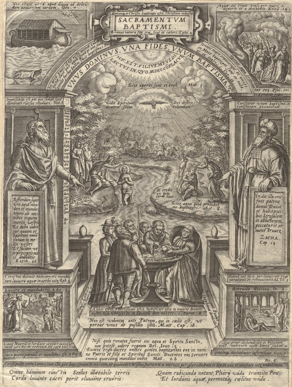 Taufe, aus der Serie Die sieben Sakramente von Philip Galle