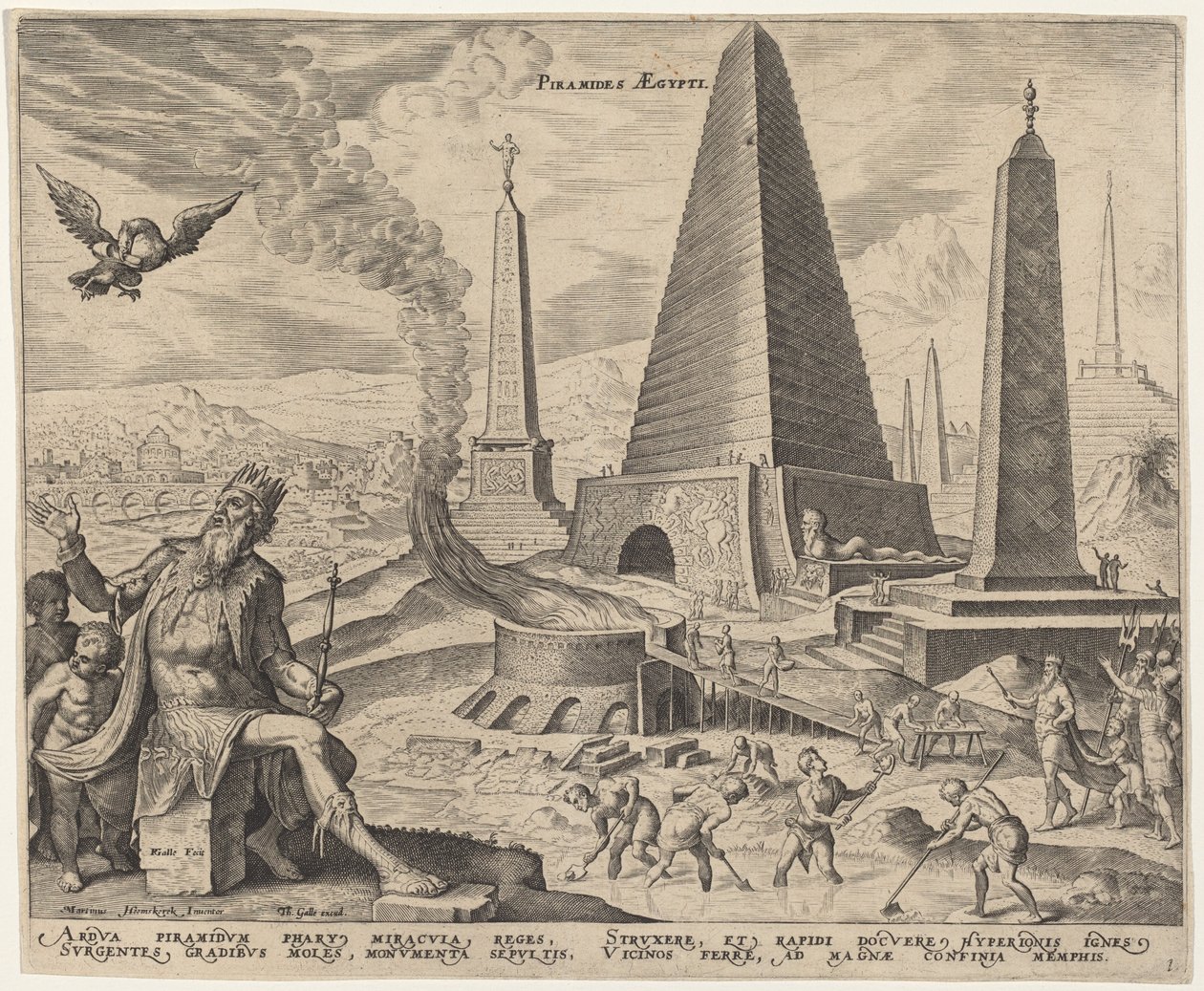 Die Pyramiden von Ägypten von Philip Galle, after Maerten van Heemskerck