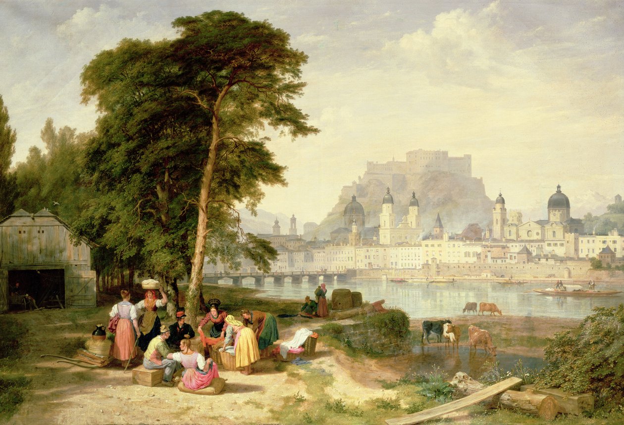 Stadt Salzburg, der Erzbischofspalast auf dem Felsen von Philip Hutchins Rogers