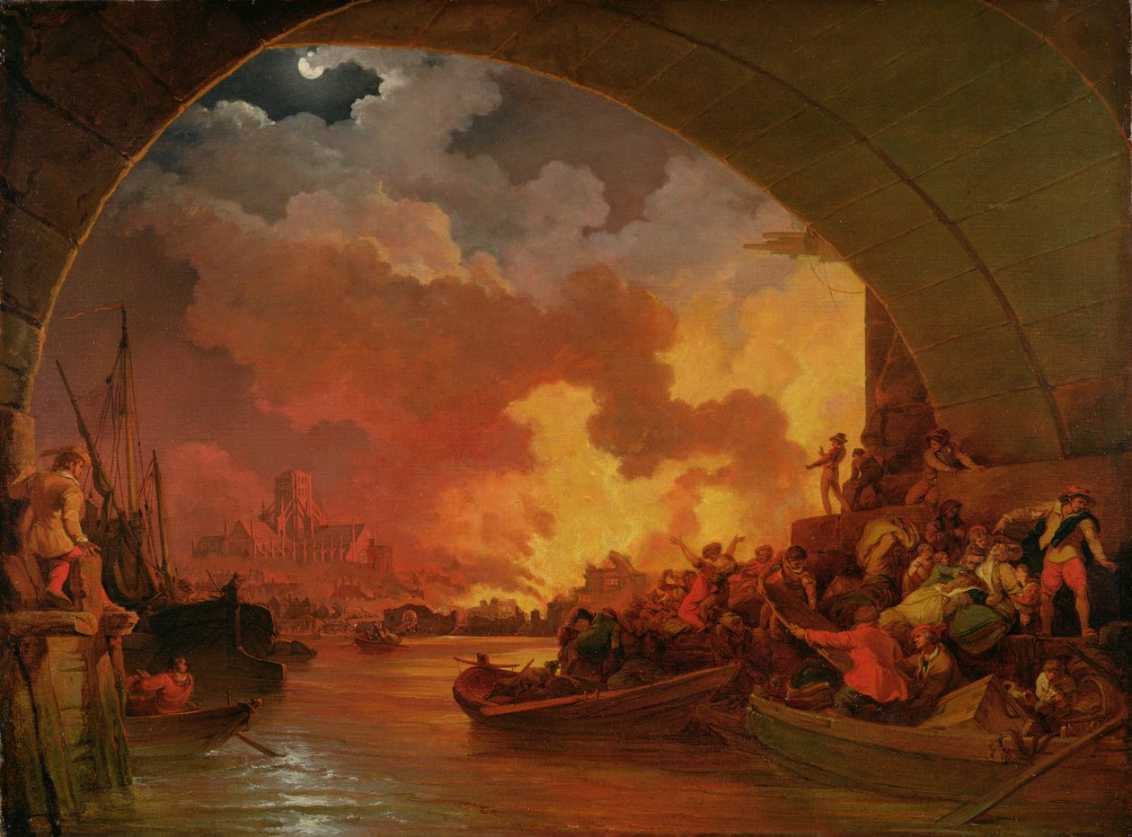 Der große Brand von London von Philip James de Loutherbourg