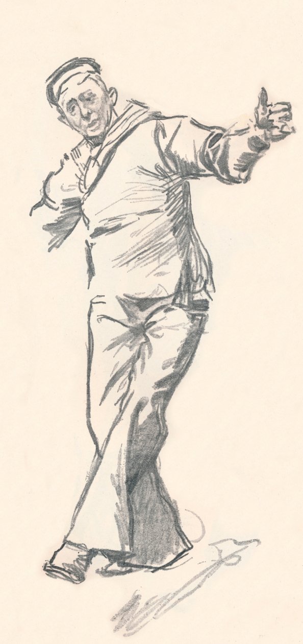 Bleistiftskizze von Phil May, 19. Jahrhundert, 1903-1904 von Philip William May