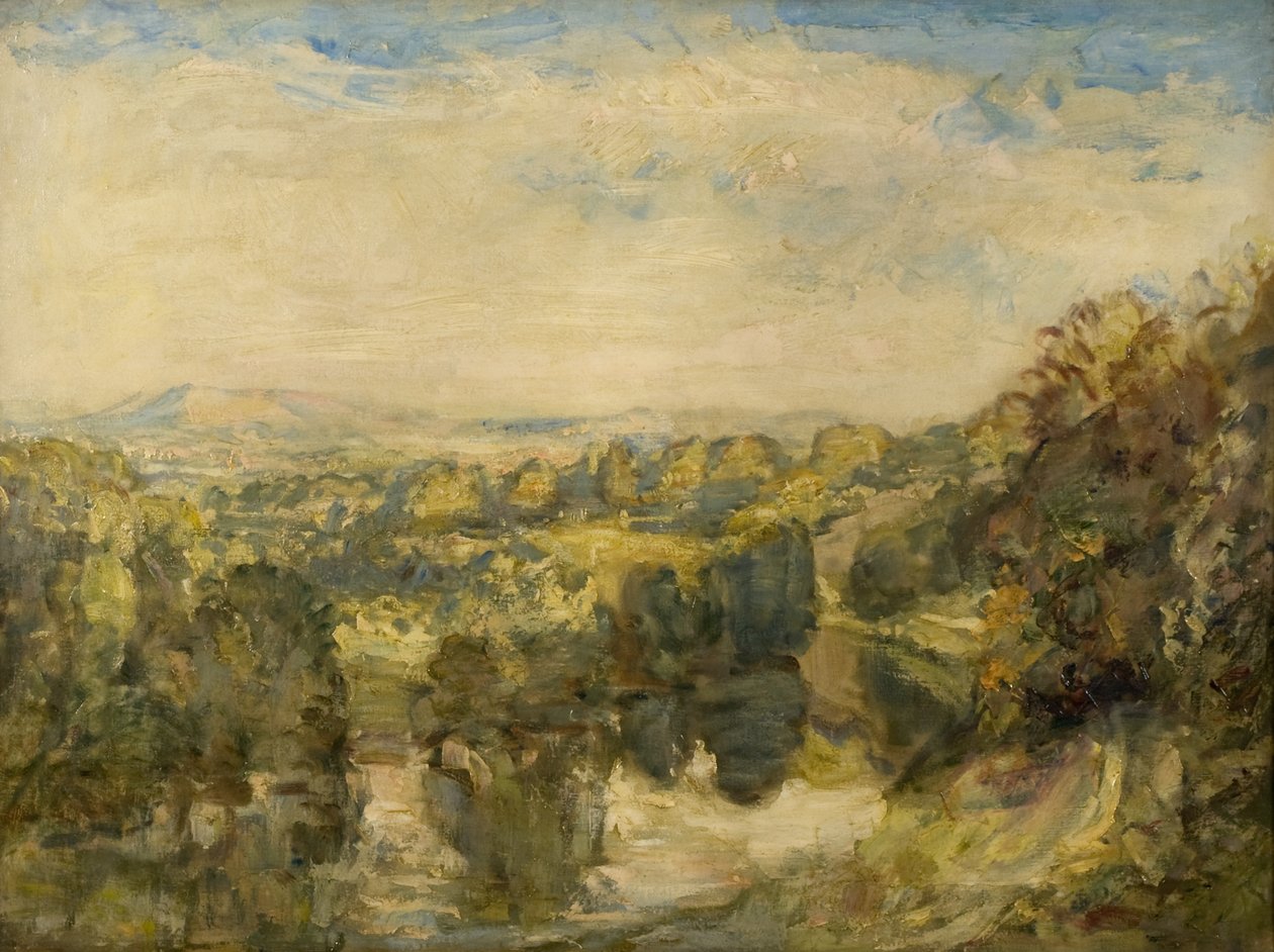 Der Fluss Teme, Abend, in der Nähe von Ludlow - Die Clee Hills in der Ferne von Philip Wilson Steer