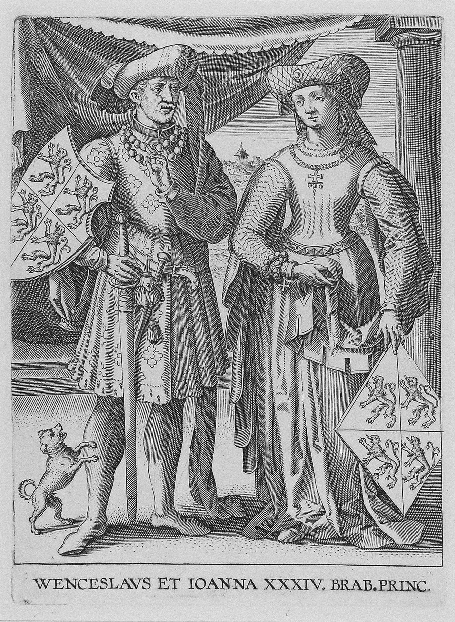 Wenzel I., Herzog von Luxemburg und Johanna, Herzogin von Brabant von Philipp Galle