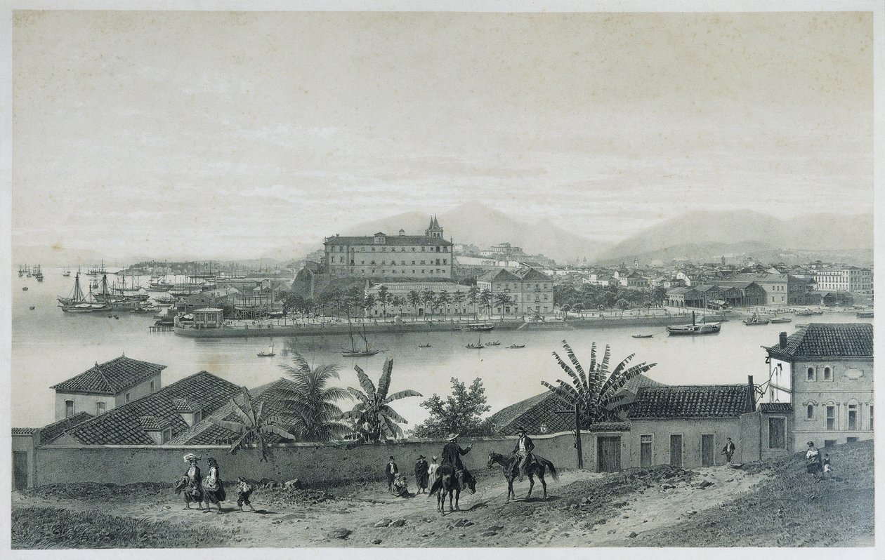 Neun Panoramablicke von Rio de Janeiro: Da Ilha das Cobras, 1862 von Philippe Benoist