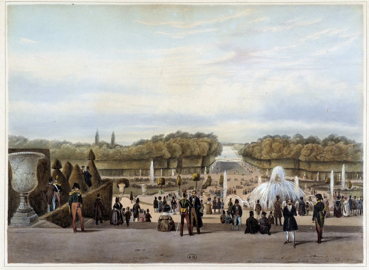 Versailles: der Grüne Teppich - in „Paris et ses environs“ von Jacottet & Benoist von Philippe Benoist