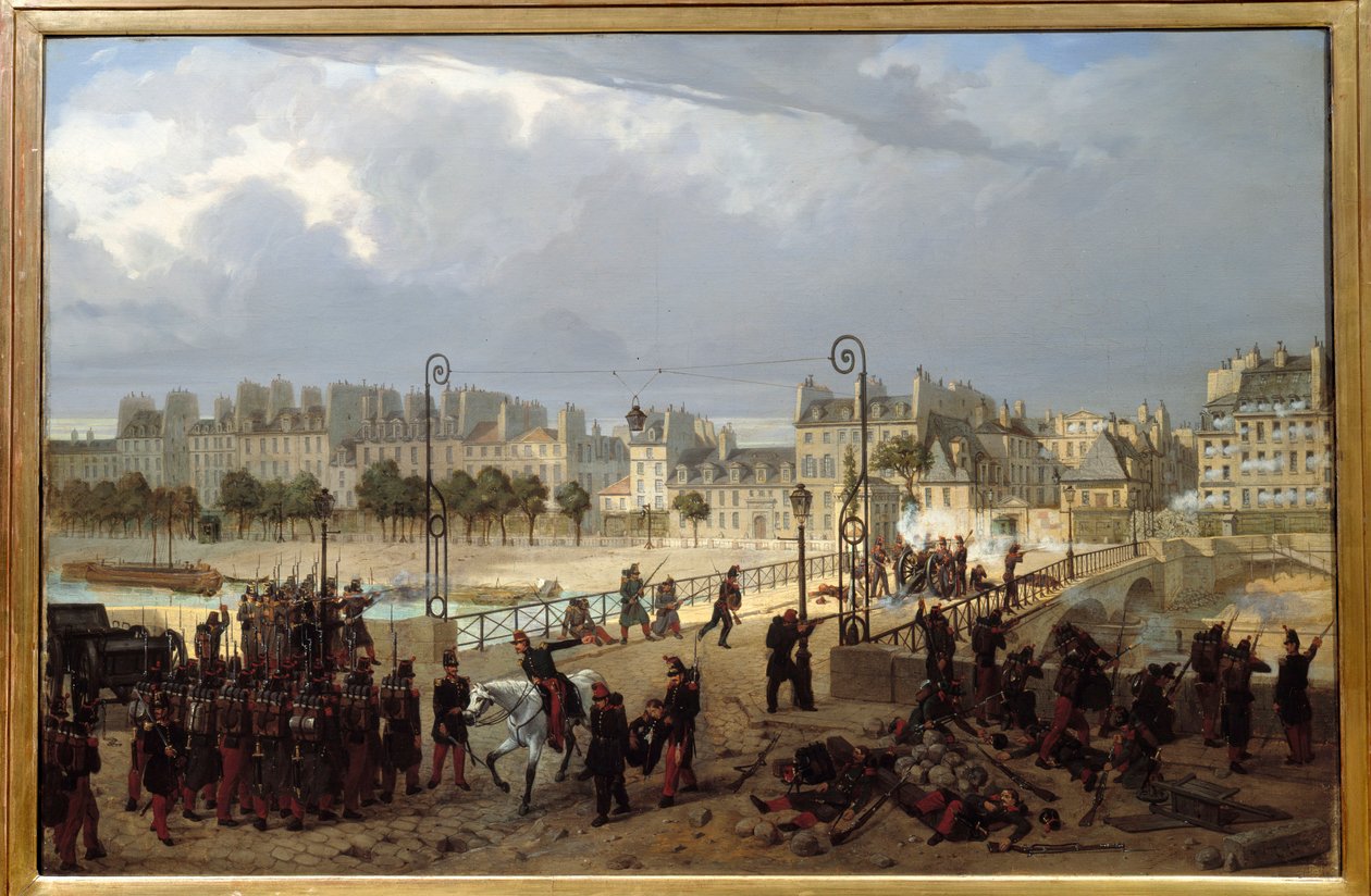 Emotionale Szene an der Brücke des Erzbischofs am 23. Juni von Philippe Marie Chaperon