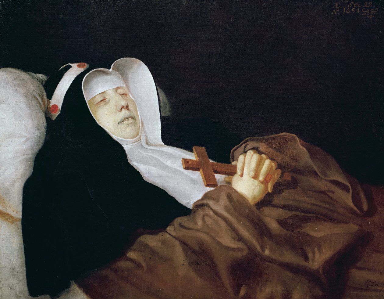 Der religiöse Orden der heiligen Brigitta auf ihrem Sterbebett, 1634 von Philippe de Champaigne