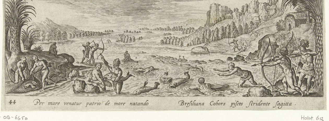 Fischfang bei den Ureinwohnern Amerikas von Philips Galle (attributed to workshop of)