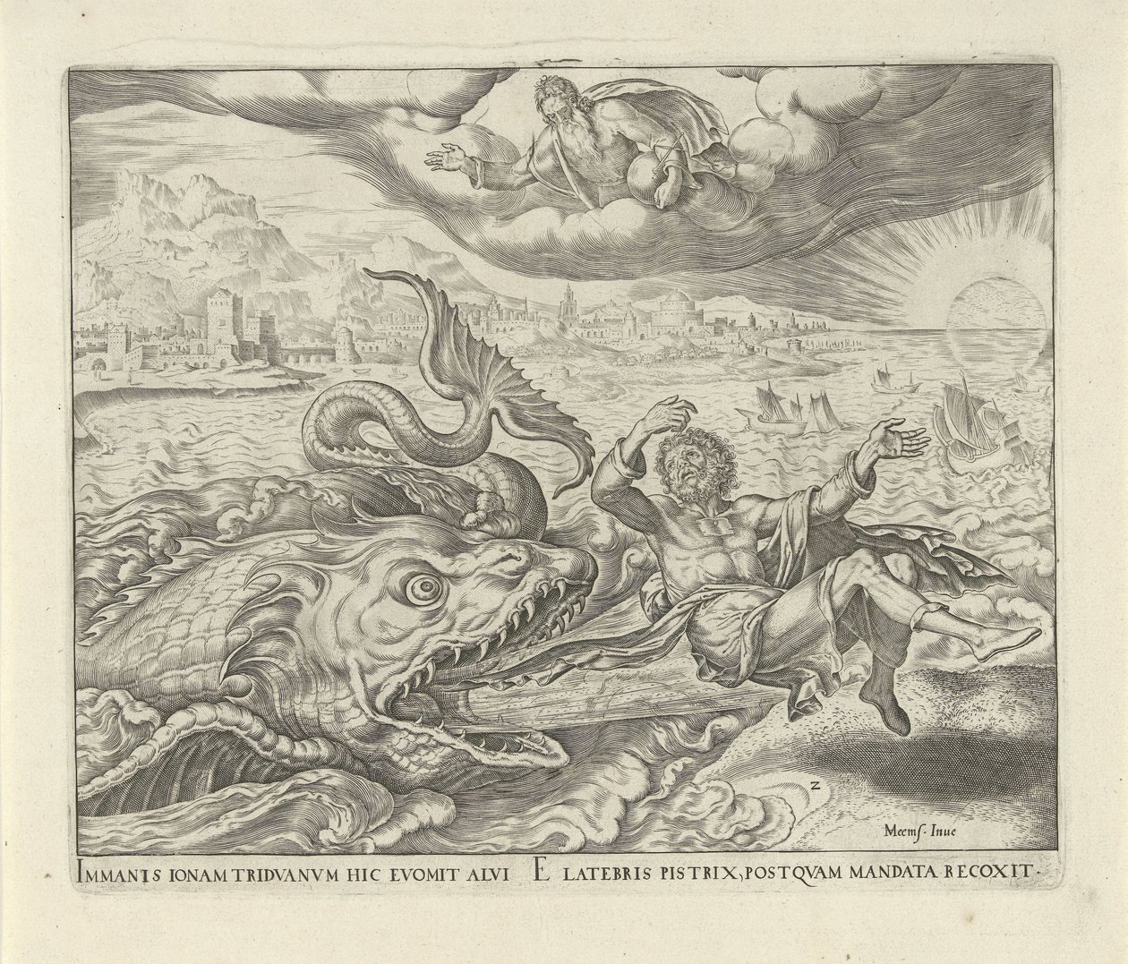 Der Fisch spuckt Jona auf das Land von Philips Galle