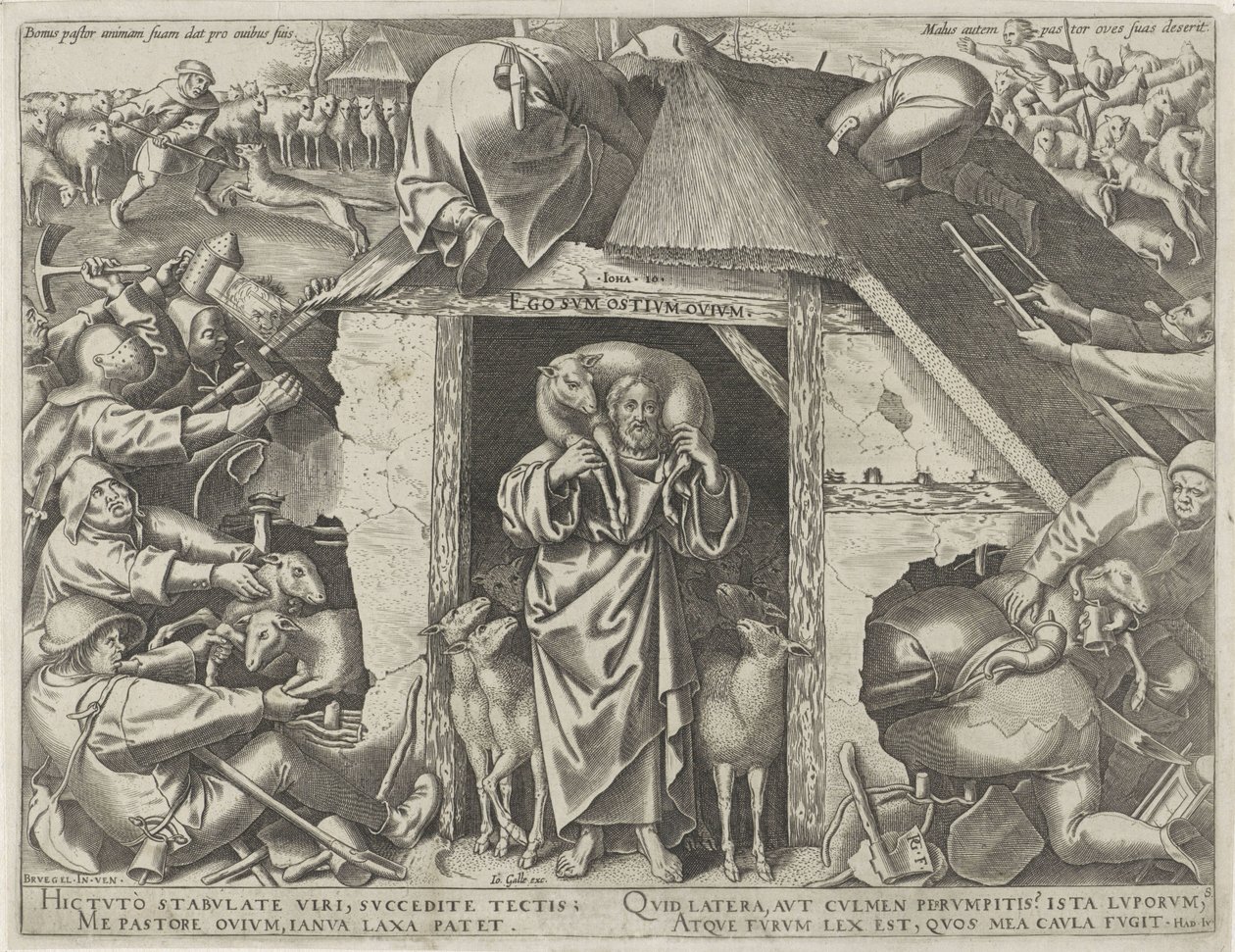Gleichnis von Christus als der gute Hirte von Philips Galle