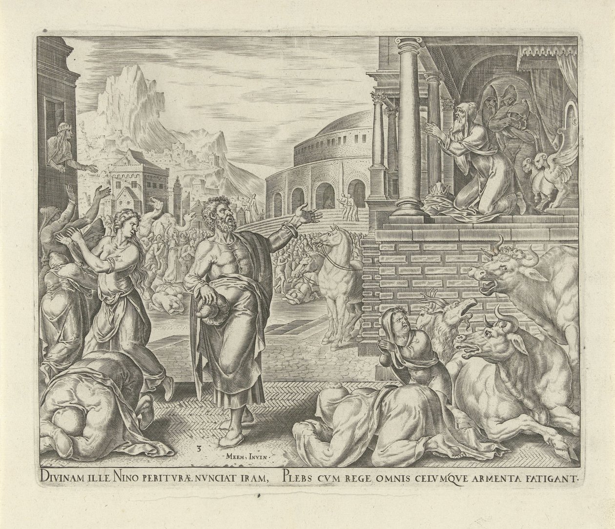 Jona prophezeit den Untergang von Ninive von Philips Galle