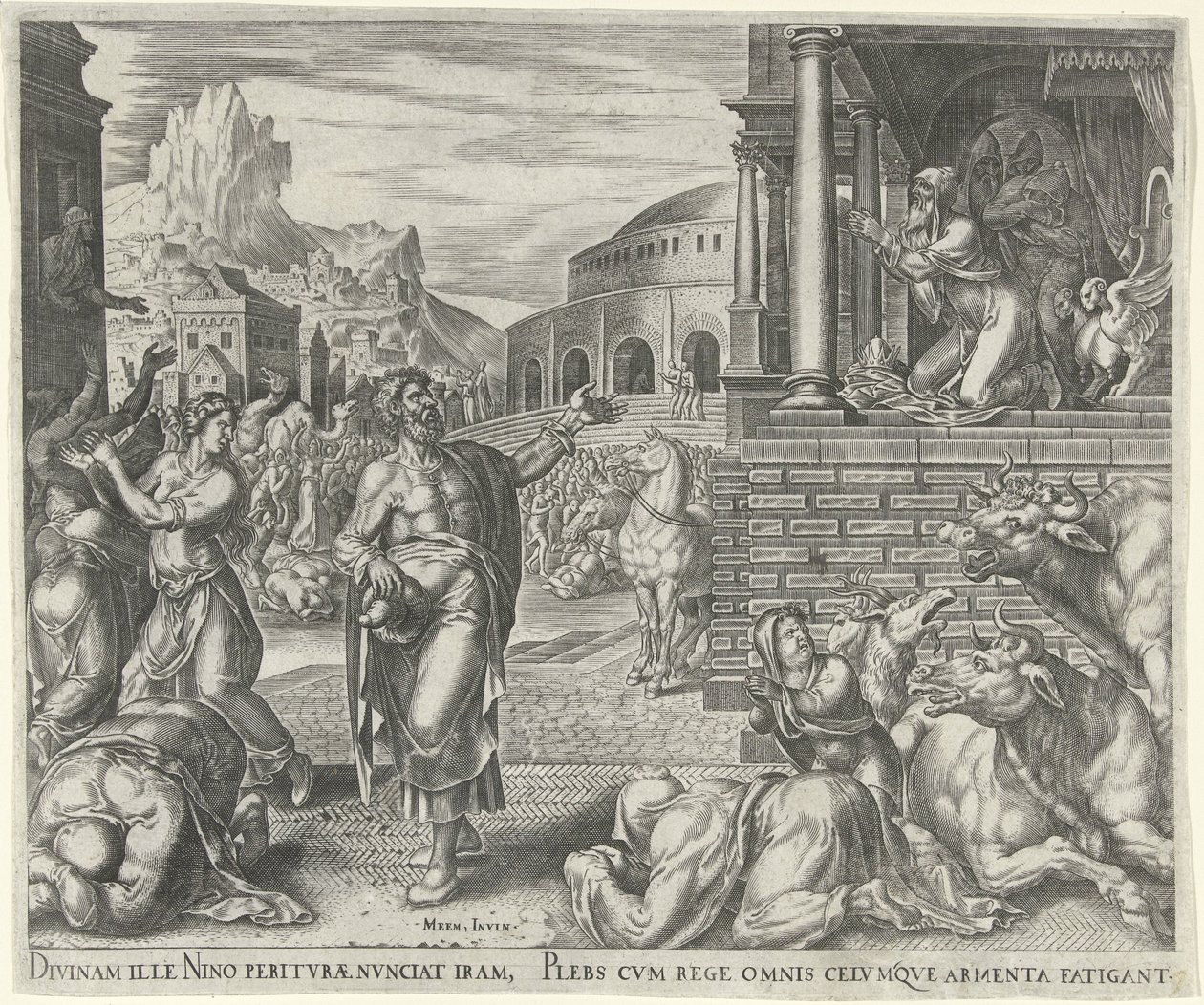 Jona prophezeit den Untergang von Ninive von Philips Galle