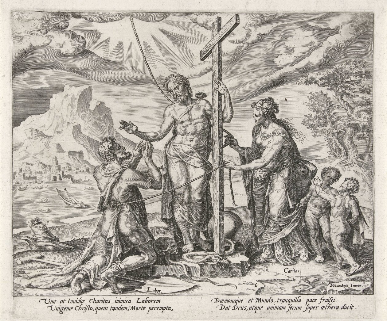 Nach dem Tod wird Arbeit mit der Liebe Christi belohnt von Philips Galle