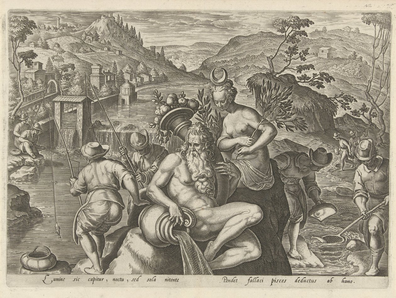 Nächtliches Angeln mit einer Angelrute von Philips Galle