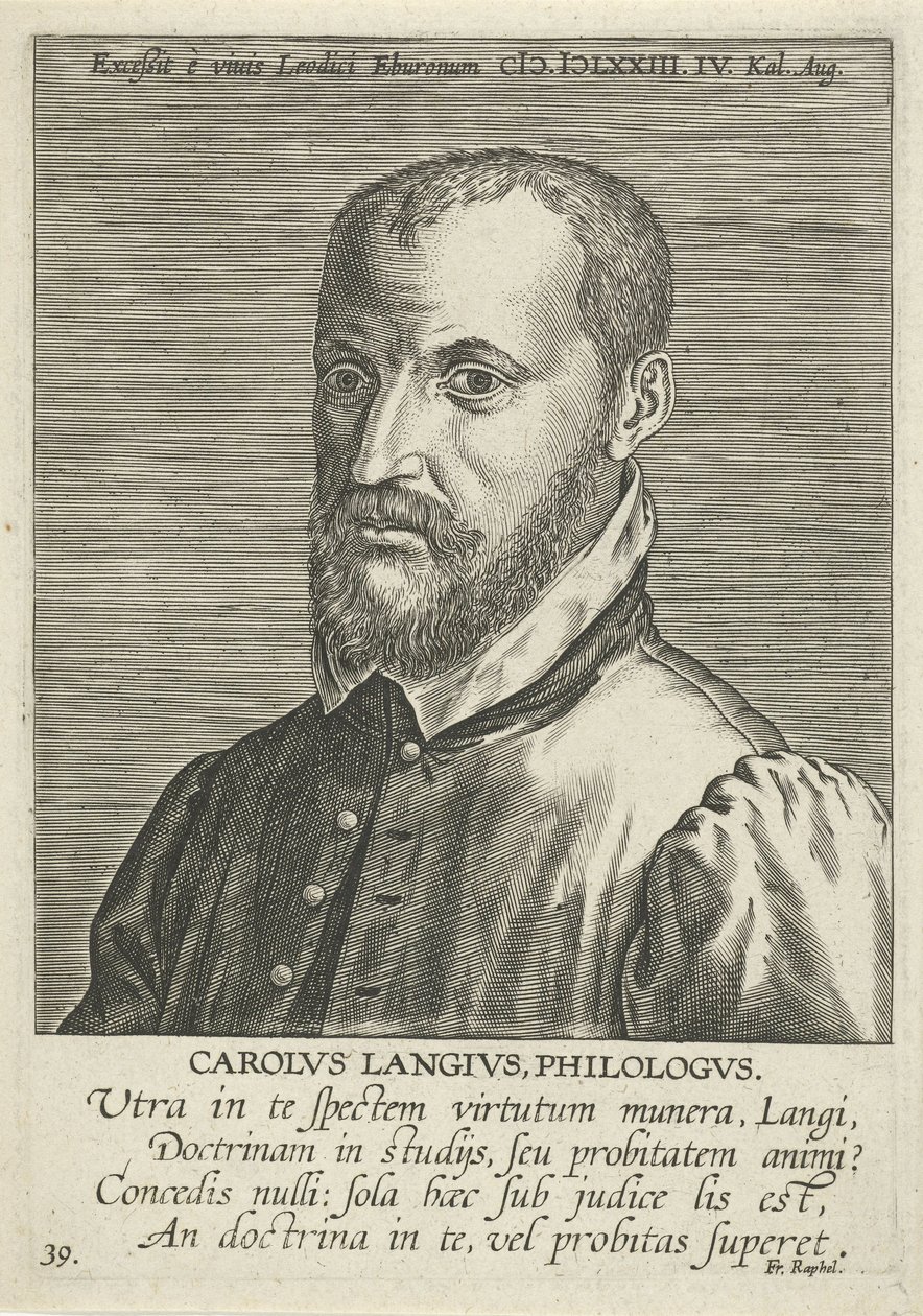 Porträt von Charles de Langhe von Philips Galle