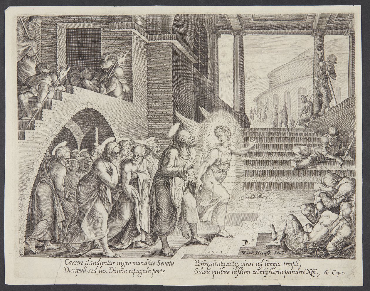 Der Engel befreit die Apostel aus dem Gefängnis von Philips Galle