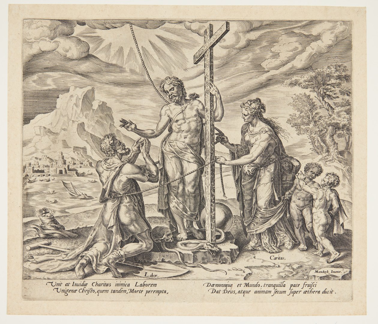 Der fleißige Arbeiter vereint mit Christus nach dem Tod von Philips Galle