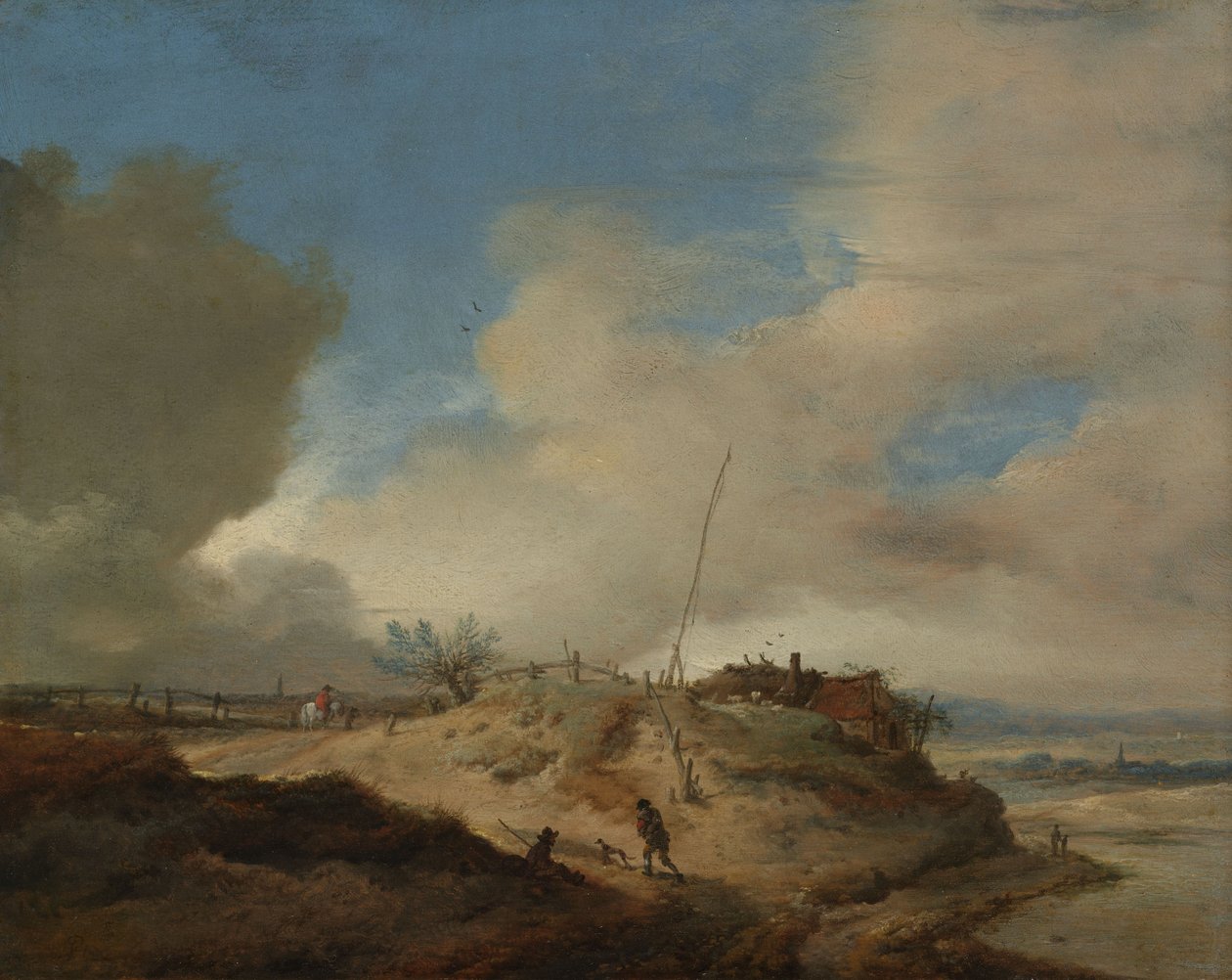 Dünenlandschaft mit Signalposten von Philips Wouwermans or Wouwerman