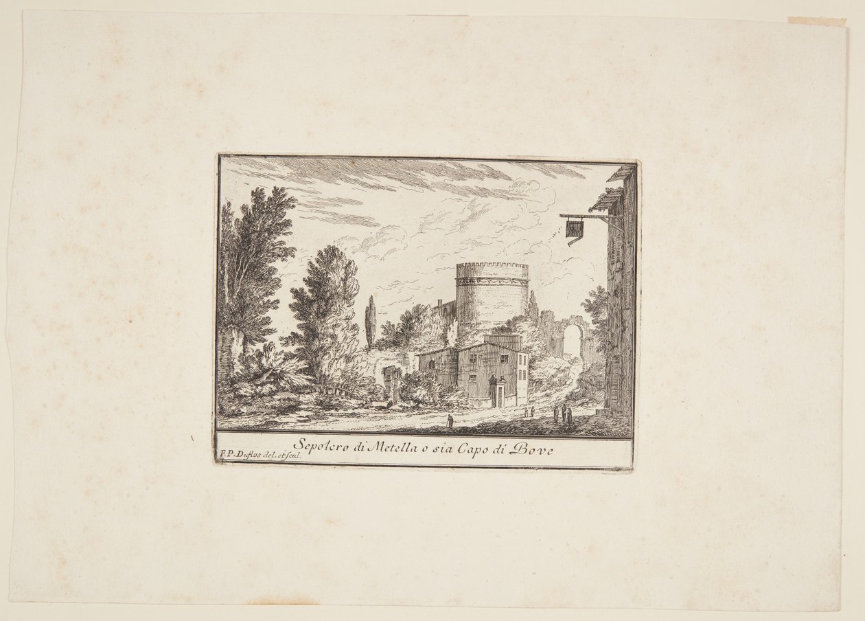 Grabmal der Metella oder Capo di Bove von Philothée Francois Duflos