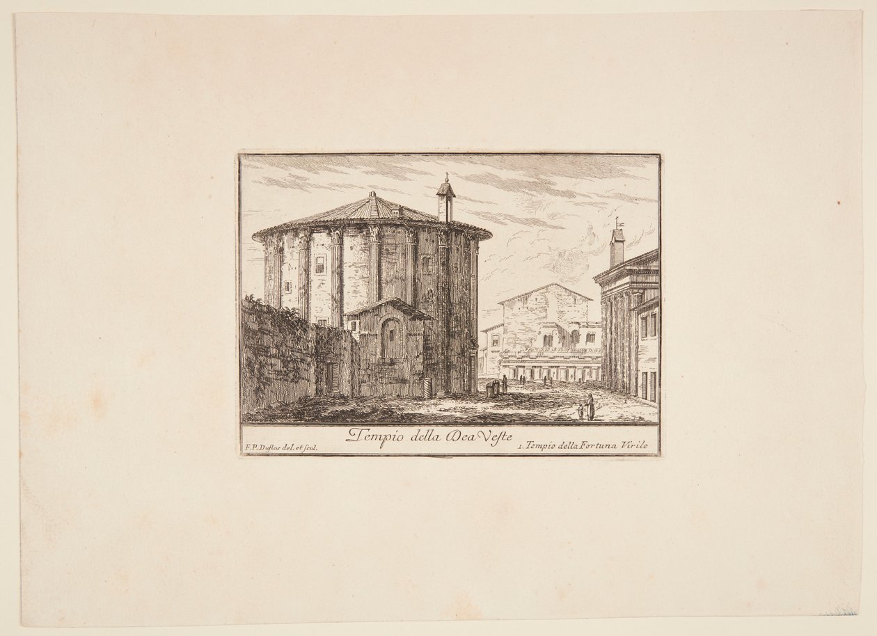 Tempel für die Göttin Vesta. 1. Tempel für Fortuna Virile von Philothée Francois Duflos