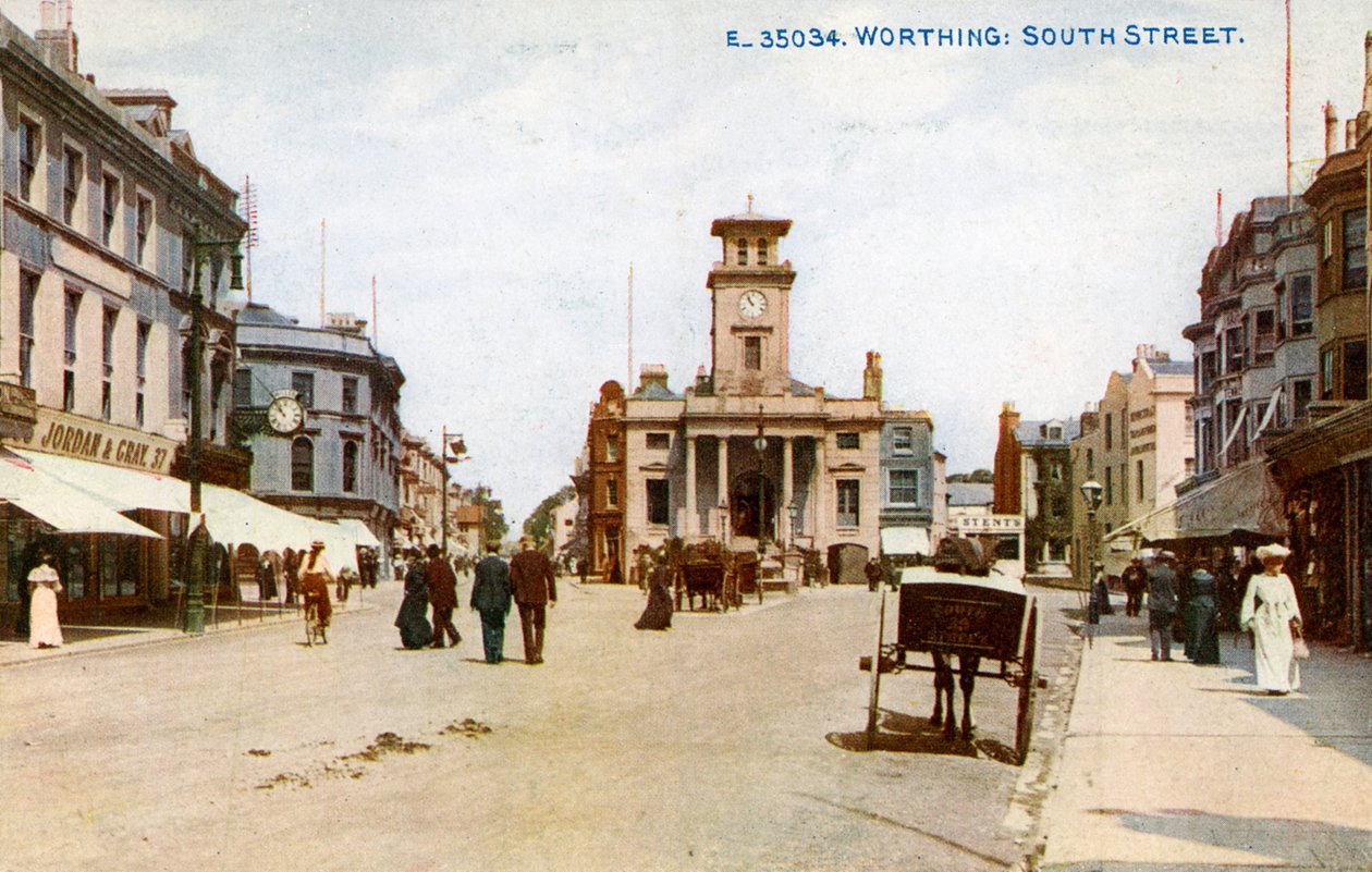 South Street, Worthing, Sussex, um 1900er Jahre von Photochrom Co Ltd of London