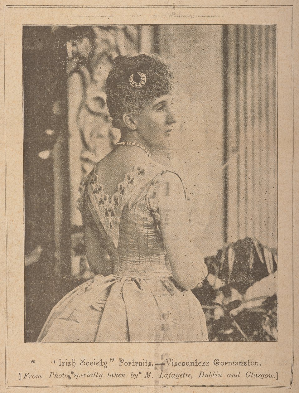 Viscountess Gormanston, "Irish Society" [Zeitschrift] Bd. VII Nr. 353 13. Oktober 1894 von Photographer Irish