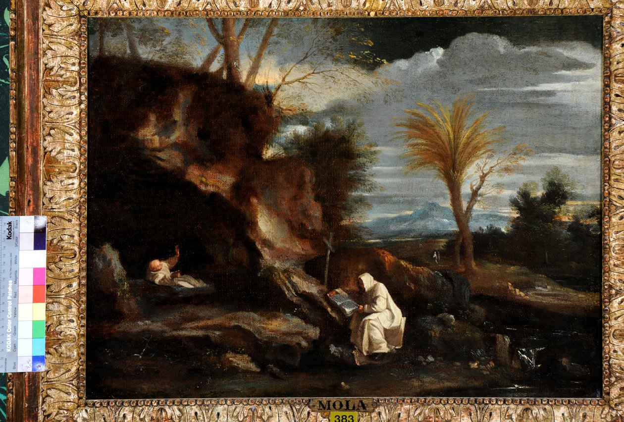 Landschaft mit zwei Kartäusermönchen von Pier Francesco Mola