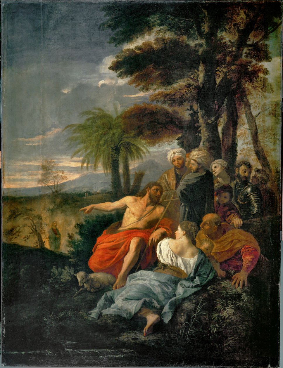 Johannes der Täufer predigt in der Wüste von Pier Francesco Mola