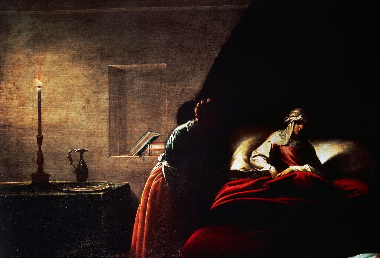 Geburt der Jungfrau, von Pier Francesco Mazzucchelli bekannt als il Morazzone (1573-1626), Gemälde, Kirche Santa Maria di Loreto, Arona, Novara, Italien von Pier Francesco Morazzone