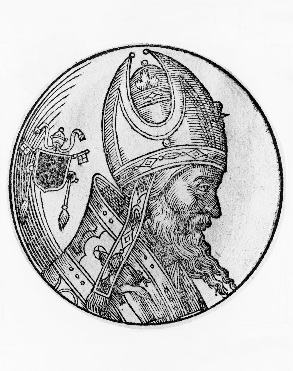 Porträt von Johannes IV. (gestorben 642), 72. Papst der katholischen Kirche ab 640, Gravur von Blaise Nicolas Le Sueur