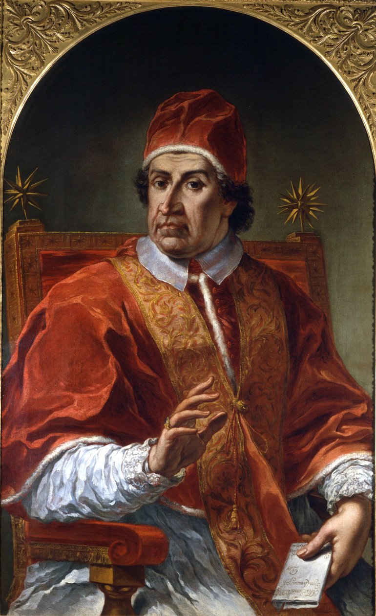 Clemens XI (1649 - 1721). Gemälde von Pier Leone Ghezzi. Rom, Museum von Rom von Pier Leone Ghezzi