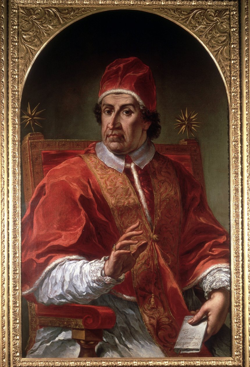Porträt von Clemens XI. (1649 - 1721) von Pier Leone Ghezzi. Museo di Roma. Rom von Pier Leone Ghezzi
