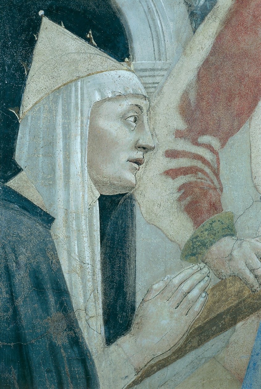 Detail aus der Legende vom Wahren Kreuz, Entdeckung und Überprüfung des Wahren Kreuzes von Piero della Francesca