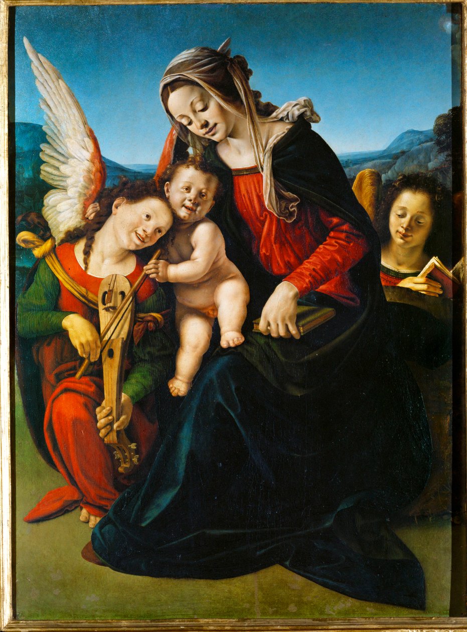 Madonna mit Kind und Engeln von Piero di Cosimo