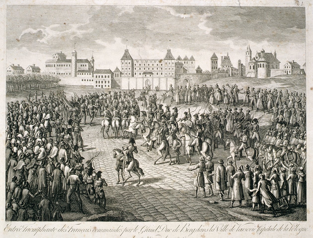 Triumphaler Einzug der Franzosen in Warschau 1806 unter dem Kommando des Großherzogs von Berg, 1810 von Pierre Adrien Le Beau
