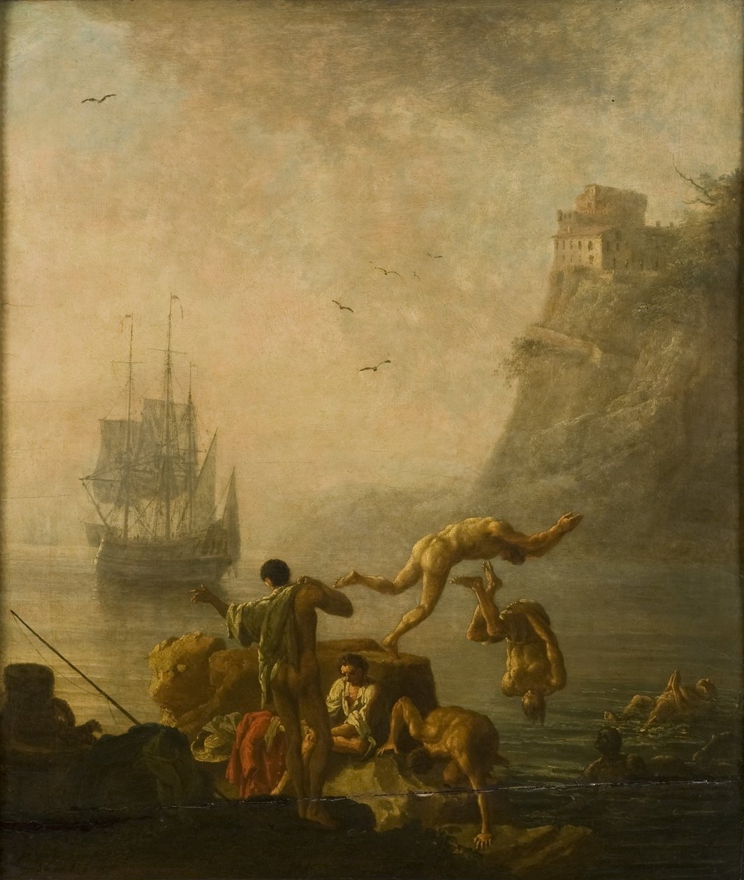 Badende Männer von Pierre Jacques Volaire