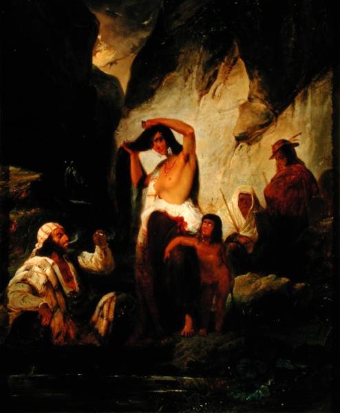 Der Halt der Zigeuner in den Ronda-Bergen, 1832 von Pierre Jules Jollivet