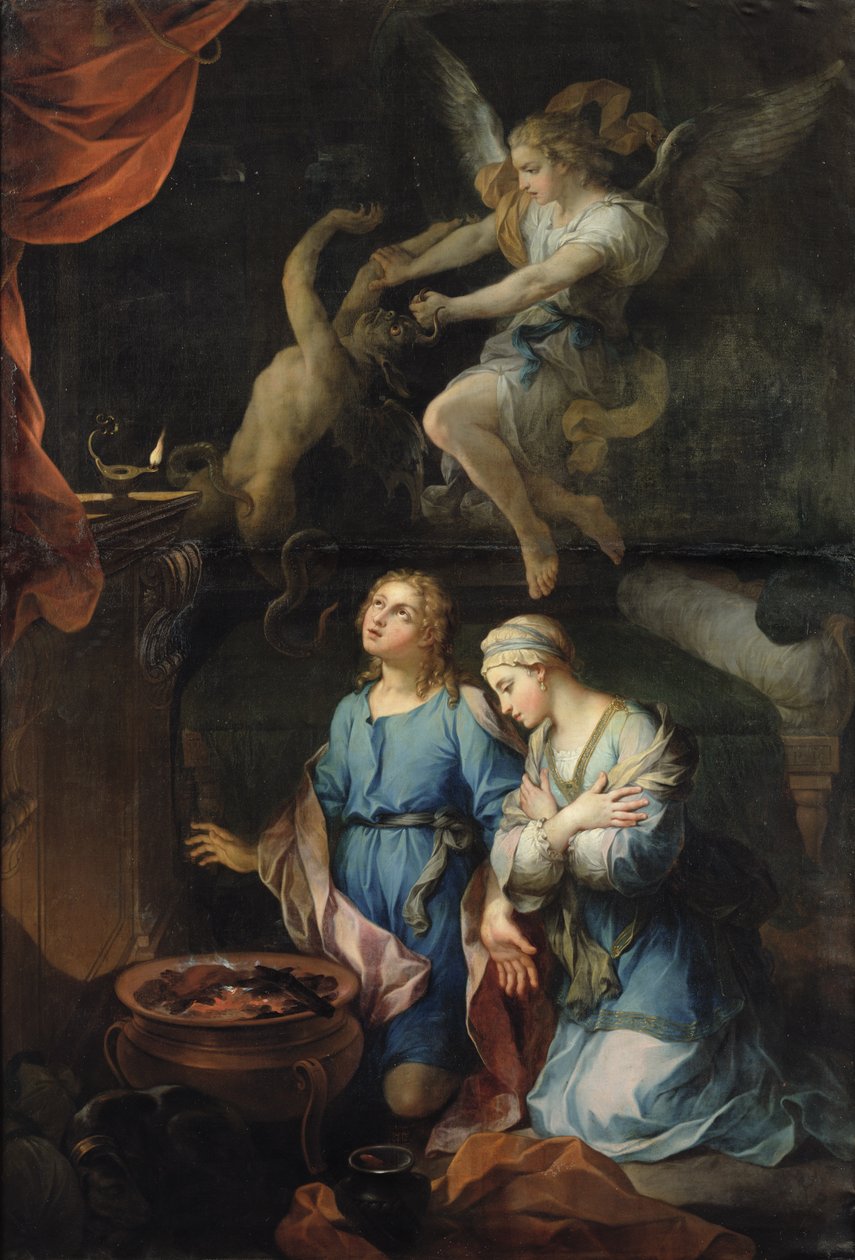Die Hochzeit von Tobias und Sarah. Die erste Nacht, 1733 von Pierre Parrocel