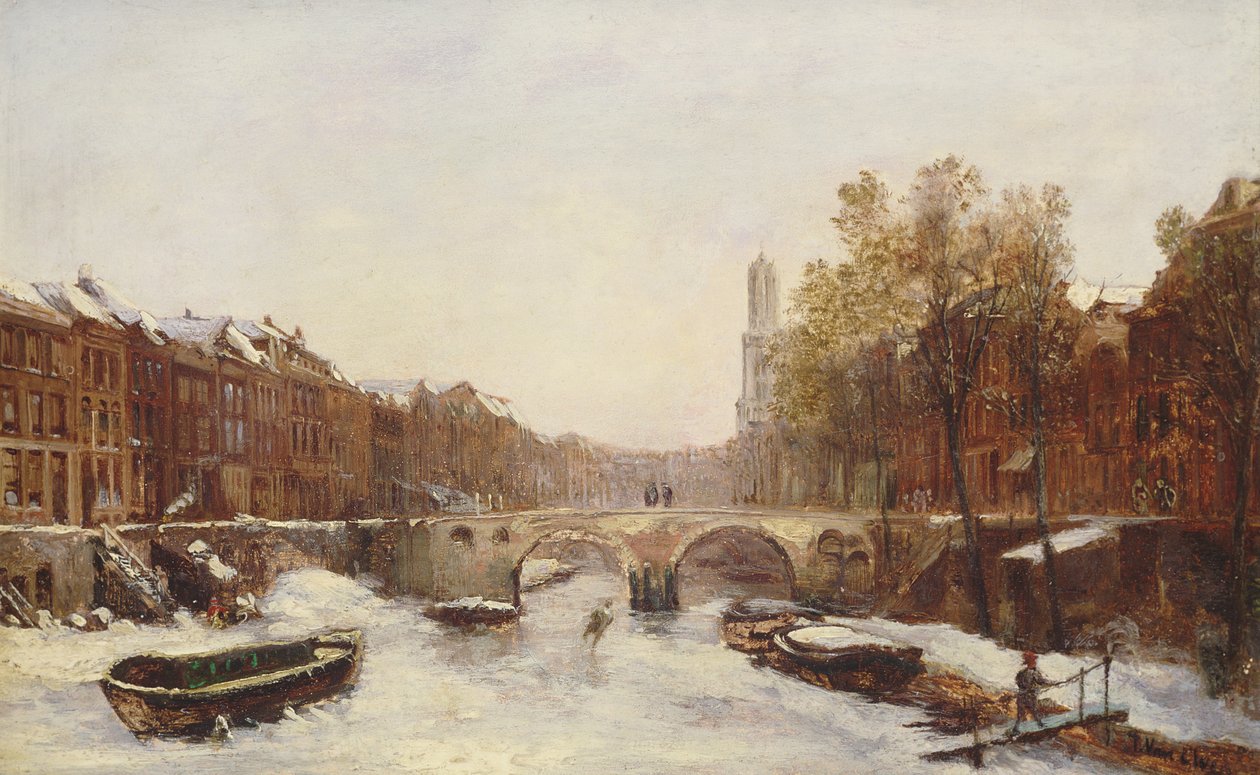 Niederländische Stadt im Winter von Pierre Tetar van Elven