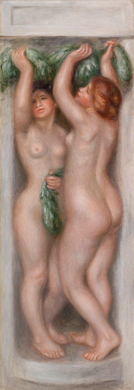 Karyatiden; auch genannt Zwei Badende (dekoratives Paneel) von Pierre-Auguste Renoir