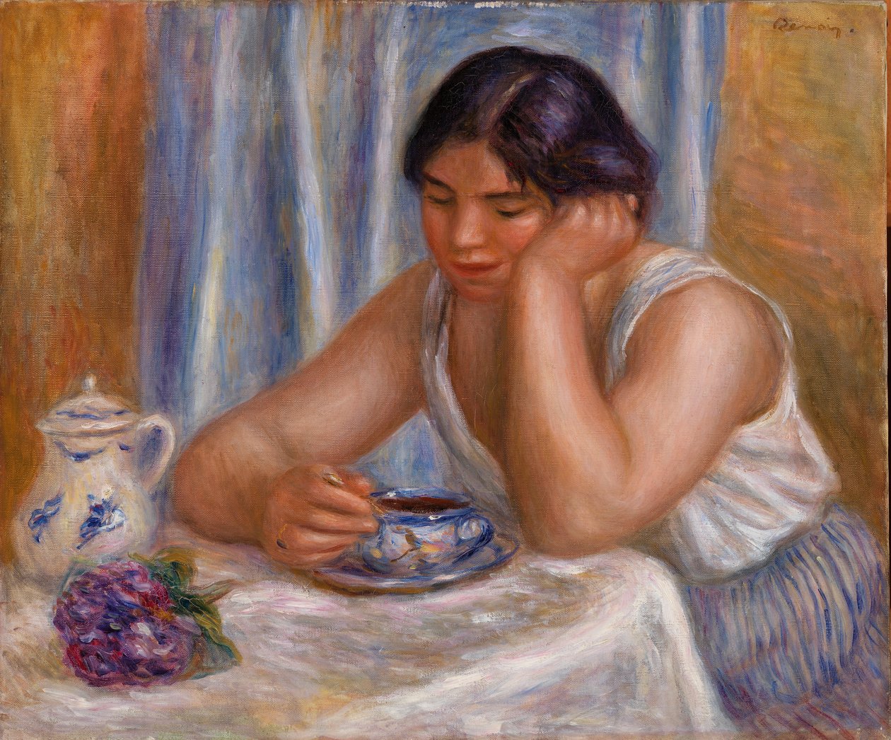 Tasse Schokolade (Femme prenant du chocolat) von Pierre-Auguste Renoir