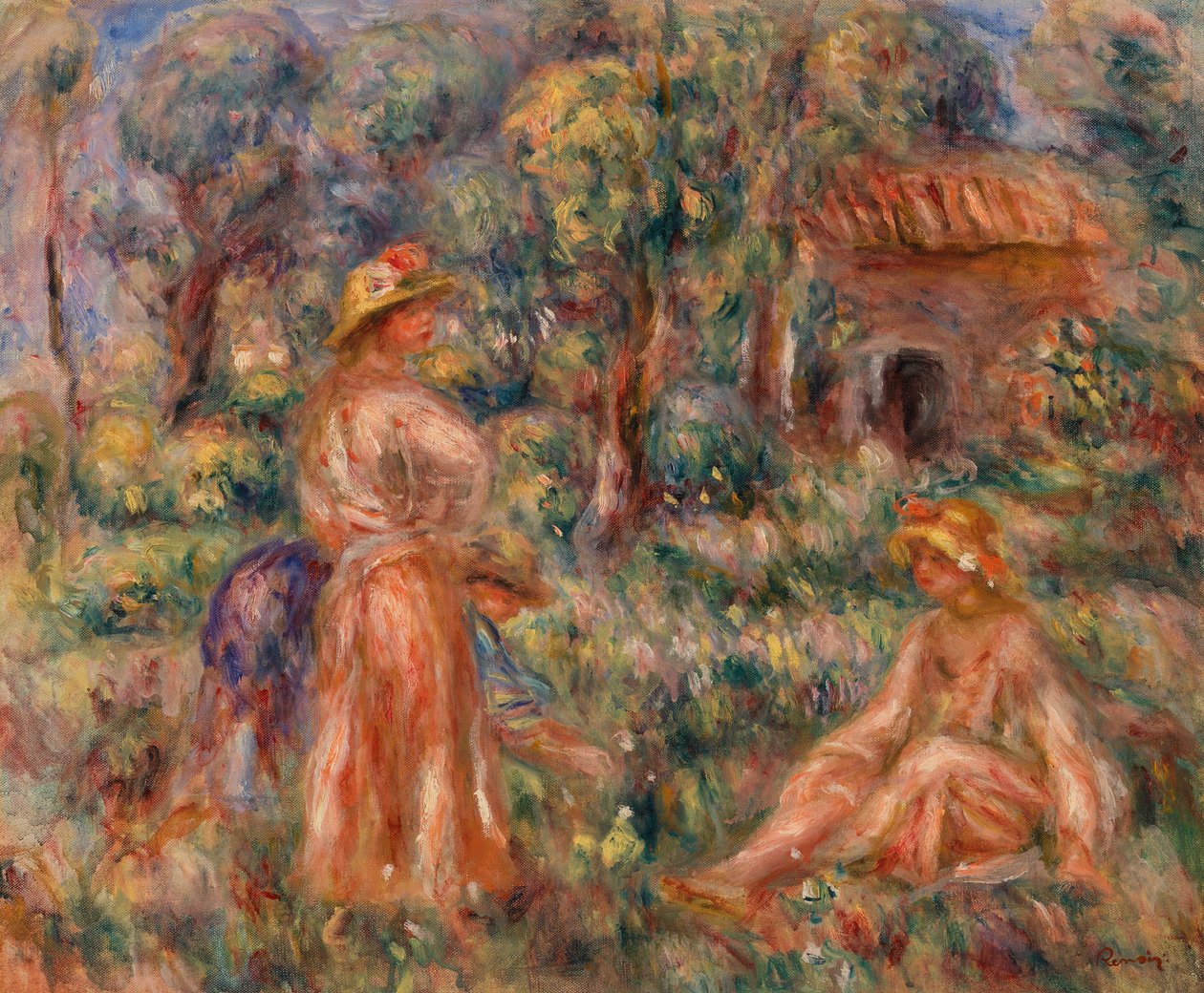 Mädchen in einer Landschaft von Pierre-Auguste Renoir
