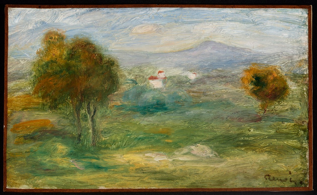 Landschaft mit Häusern in Cagnes-sur-Mer von Pierre-Auguste Renoir